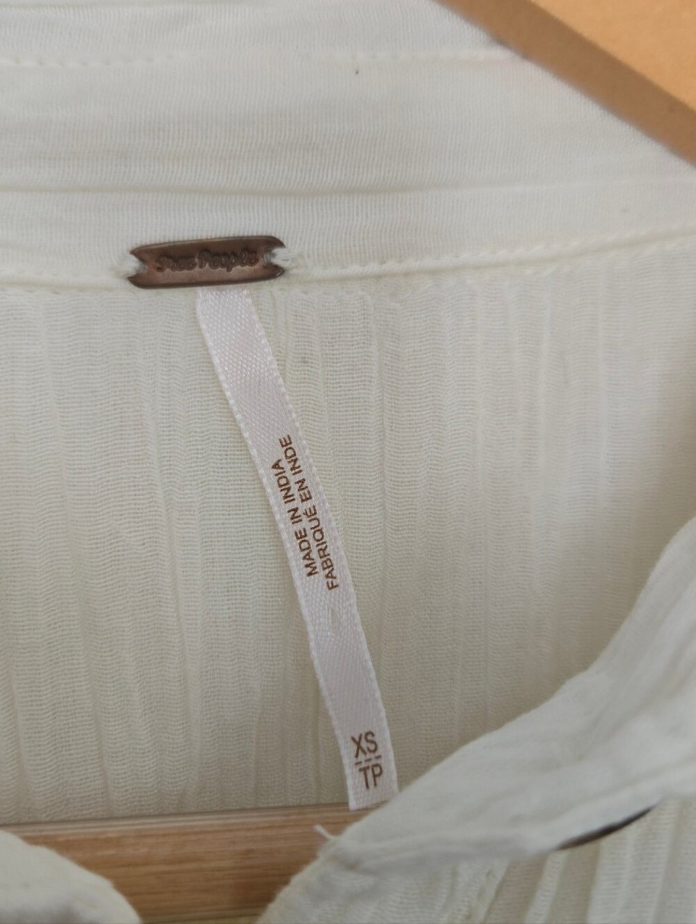 ✨ Free People Cream Boho Lace Detail Button Front Blouse ✨ - Picture 3 of 6
